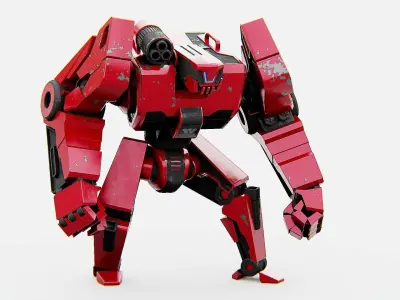 COMBAT DROID XARA  Rigged for Unreal Engine - Unity - MIXAMO 3D model