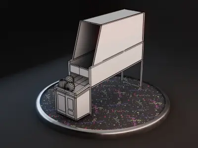 Hoops Basketball Arcade  Machine - PBR GameReady Low-poly 3D model