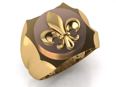 Luxury 3 piece lily men ring 3D print model