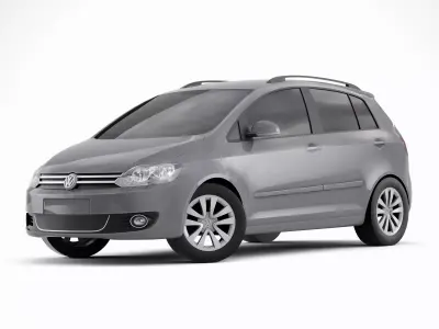 Volkswagen Golf Plus 2011 Low-poly 3D model