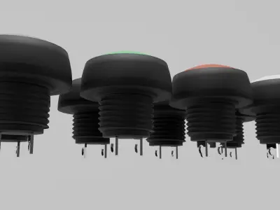 12mm Push Button Low-poly 3D model