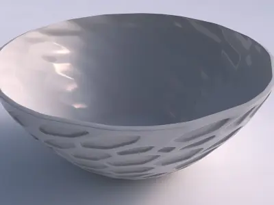 Bowl wide with organic dents 3D print model