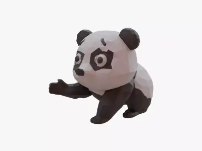 Panda low poly Low-poly 3D model