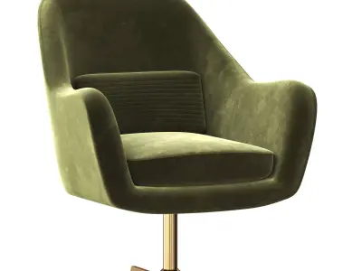 Velvet Swivel Lounge Chair 3D model