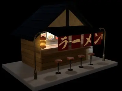 Simple Ramen Stand Free 3D model