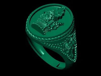 majestic Pahlavi dynasty ring 3D print model