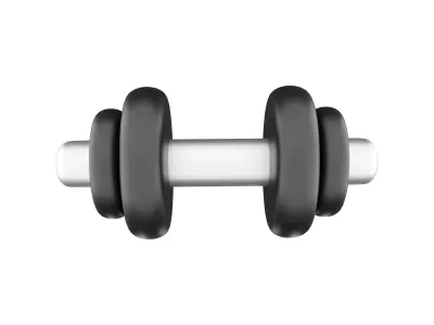 3d strength training weight lifting barbell 3d icon 3D model