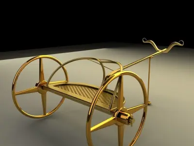Chariot gold wheelbarrow - gold wheelbarrow 3D model