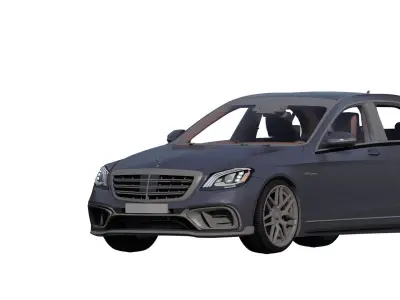 Mercedes S65 AMG with interior 3D model