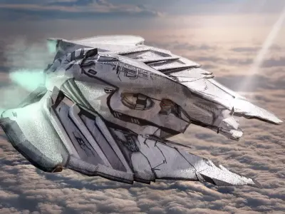 Sci-fi spaceship Free low-poly 3D model