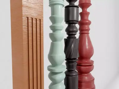 wooden stair post Free 3D model