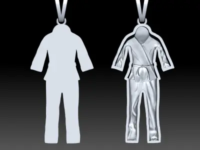 karate dress pendant Sculpture jewelry gold 3D print model