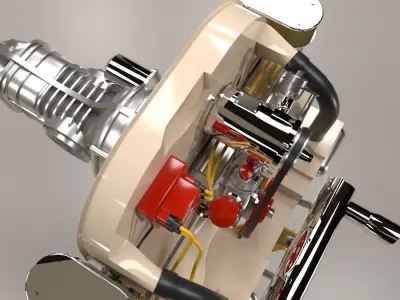Volkswagen air cooled engine 3D model