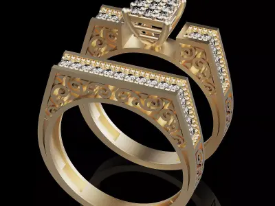 Lux ring silver gold sterling printable jewelry 3D model 3D print model 4