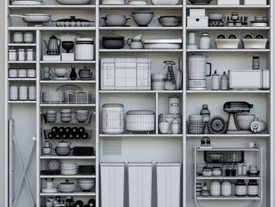 Huge set for kitchen and restaurants 3D model