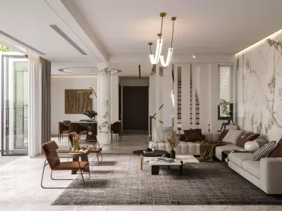 villa Guest Restaurant Home decoration 3D model