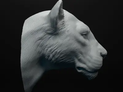 Lioness head intended for 3D printing 3D print model