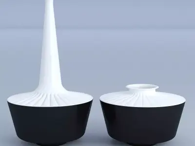 Decor Set White and Black 3D model