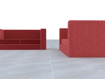 Sofa S2 Low-poly 3D model