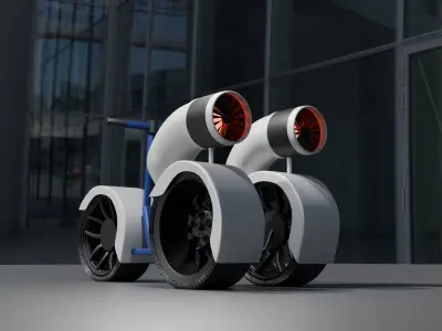 Turbo scooter Low-poly 3D model