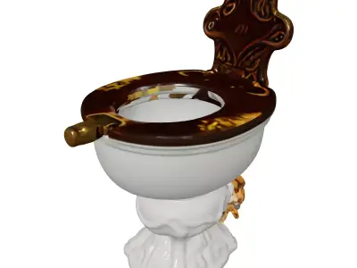 Victorian Ornate Luxury Toilet Low-poly 3D model