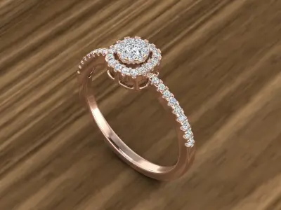 Diamond Jewelry Ring 3D print model 25