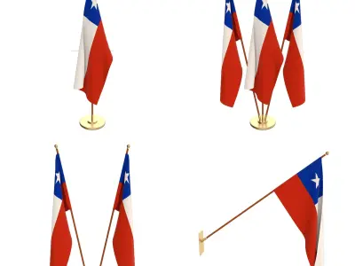 Chile Flag Pack 3D model