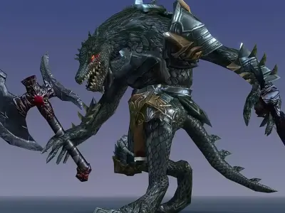 Lizardman Monster 3D Animated model 3D model