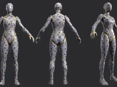 UE5 Quinn Mannequin  Porcelain  3 Texture Packs 3D model