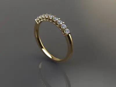 Basket 1 Quarter Diamond Fashion Band Ring 3D print model