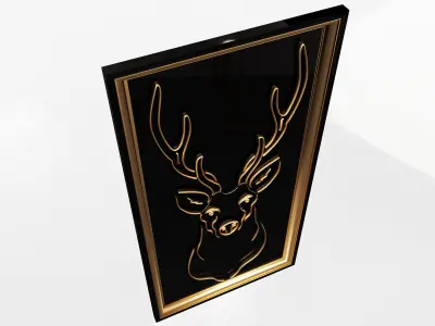 Deer Frame Decoration Low-poly 3D model