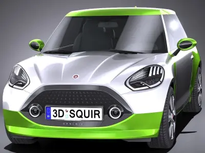 Generic Electric Compact 2018 lowpoly Low-poly 3D model