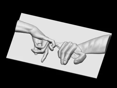 Hand of man and woman 3D print model