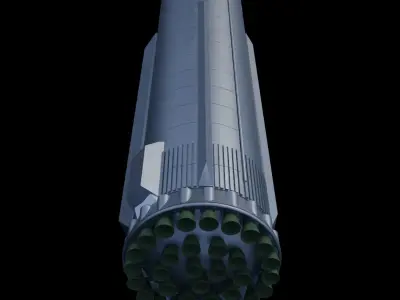 Ship 24 And  Booster 7 3D model