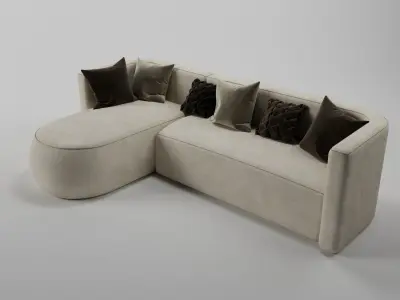 Sectional Sofa - Modern L-Shaped Comfortable Couch 3D model