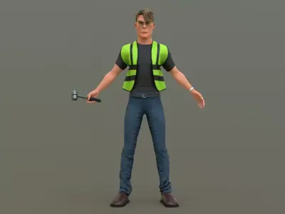 Stylized Engineer Character 3D model