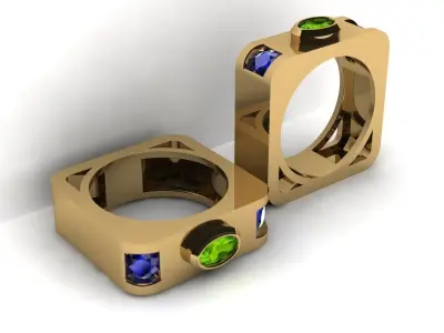 3d-model square ring  3D print model