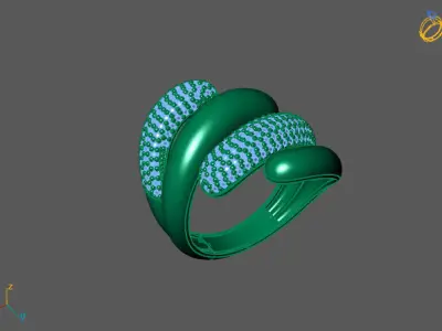 STL 3DM Print Ready Women Diamond Ring Lightweight Printable  3D print model 64