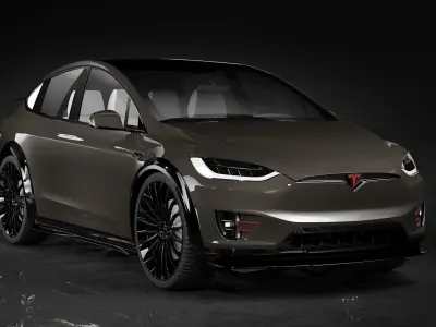 Tesla Model X Low-poly 3D model