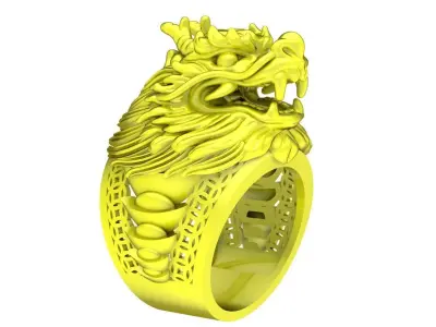 Luxury Dragon Head Men Ring 3D Model 4791 3D print model