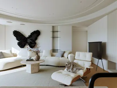 Mid Century interior scene 3D model