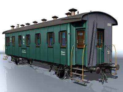 Passenger carriage 2-axles 3D model