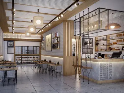 Brunch Cafe - Bar - Diner 3D model