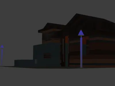 Wooden House Low-poly 3D model