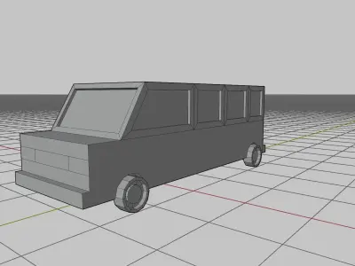 Low poly Red-pink car 2 Version Low-poly 3D model