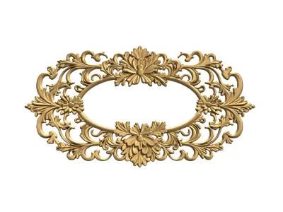Plaster decorative frame ornament 23 3D print model