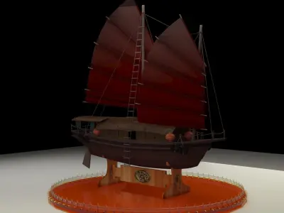 Chinese junk boat 3D model