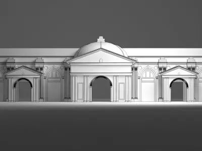 English Facade 3D model get