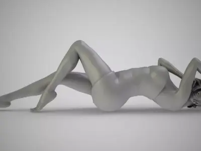 Woman In  Mini Dress 3D print model