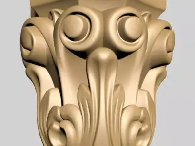 Capitel ornately carved column 3D model